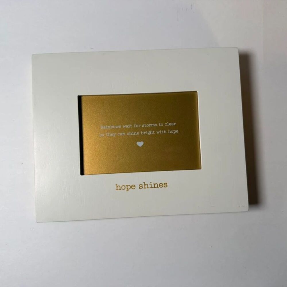 Hallmark Baby Neutral Wood "Hope Shines" 4x6 Shadow Box Picture Frame